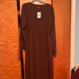 Kensie Chocolate Long Sleeve Dress size XXL